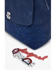 Desigual Zaino borsa ricamo mandala Blu