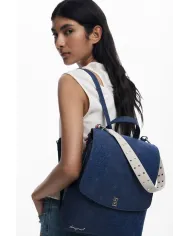 Desigual Zaino borsa ricamo mandala Blu