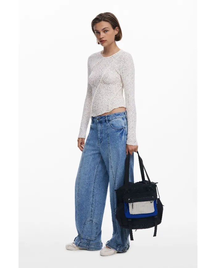 Desigual Borsa zaino nylon Nero/Multicolor