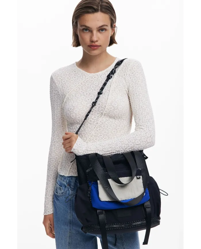 Desigual Borsa zaino nylon Nero/Multicolor