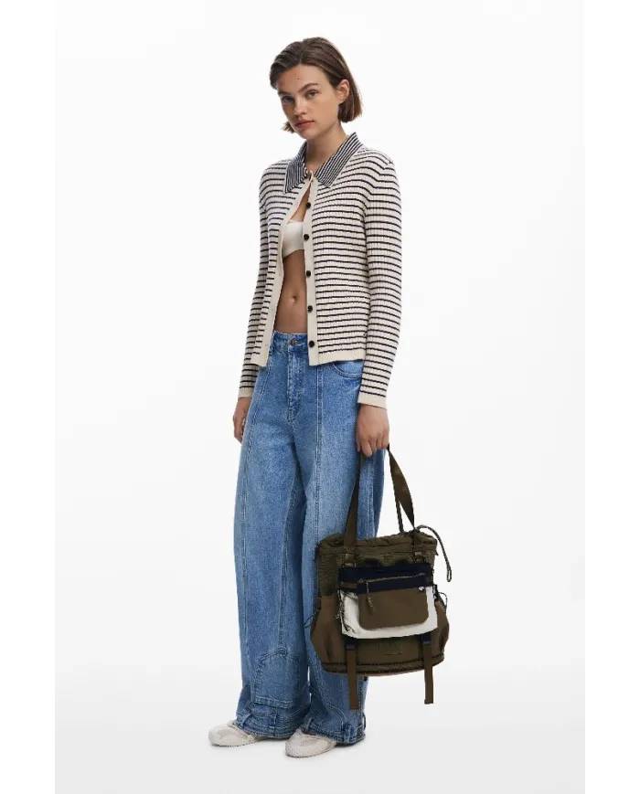 Desigual Borsa zaino nylon Beige