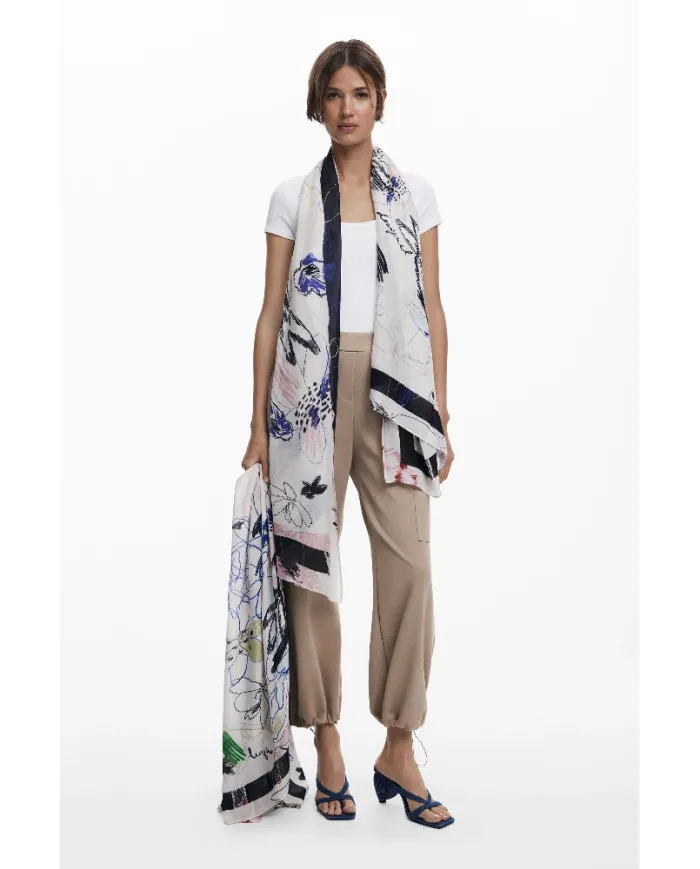 Desigual Foulard donna Avorio/Multicolor