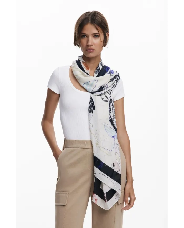 Desigual Foulard donna Avorio/Multicolor