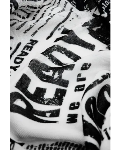 Desigual Foulard donna stampa giornale Nero/Bianco
