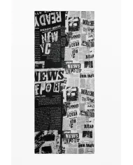 Desigual Foulard donna stampa giornale Nero/Bianco