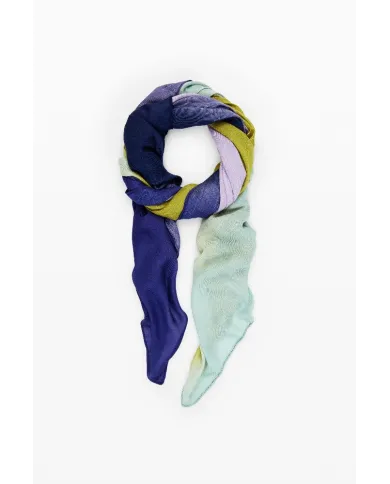 Desigual Foulard donna righe diagonali Multicolor