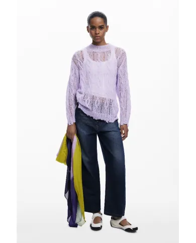 Desigual Foulard donna righe diagonali Multicolor