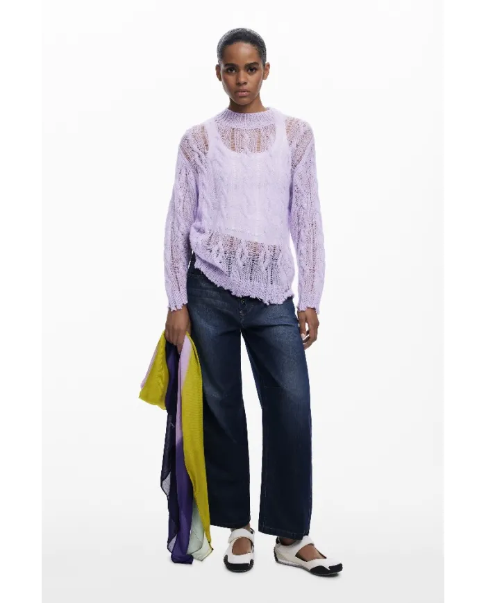 Desigual Foulard donna righe diagonali Multicolor