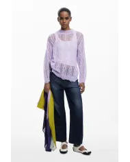 Desigual Foulard donna righe diagonali Multicolor