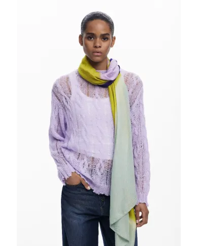 Desigual Foulard donna righe diagonali Multicolor