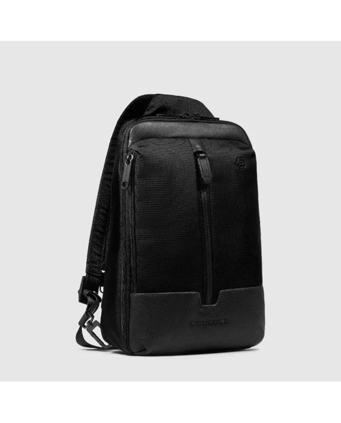 Piquadro Monospalla tessuto Marcel Nero