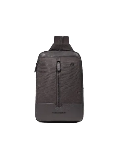 Piquadro Monospalla tessuto Marcel Testa moro