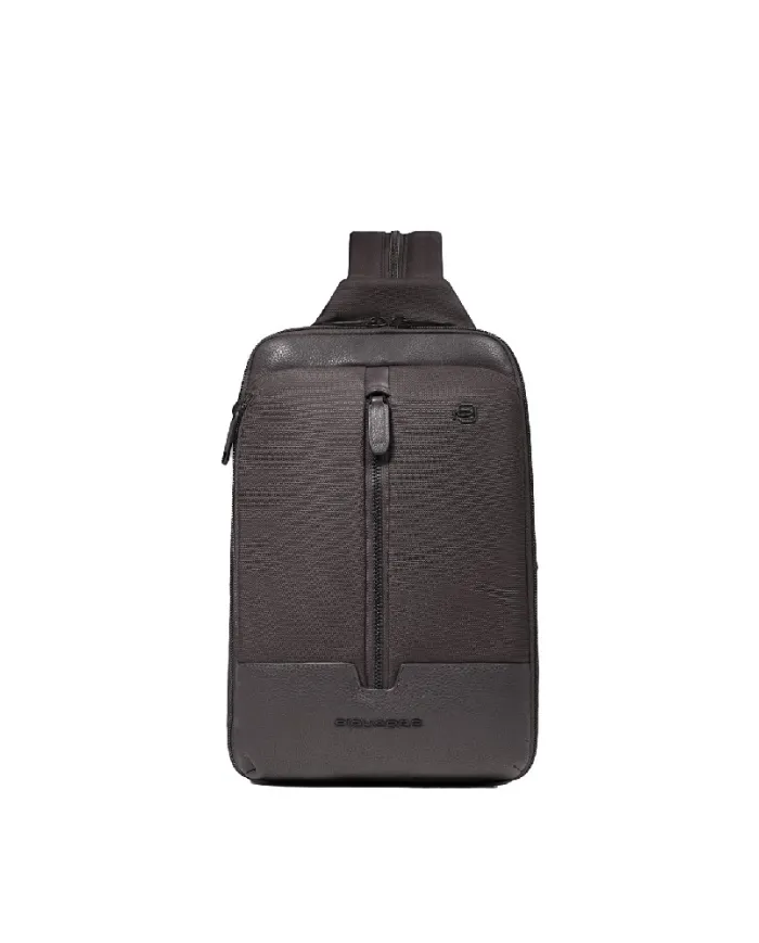 Piquadro Monospalla tessuto Marcel Testa moro