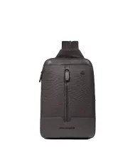 Piquadro Monospalla tessuto Marcel Testa moro