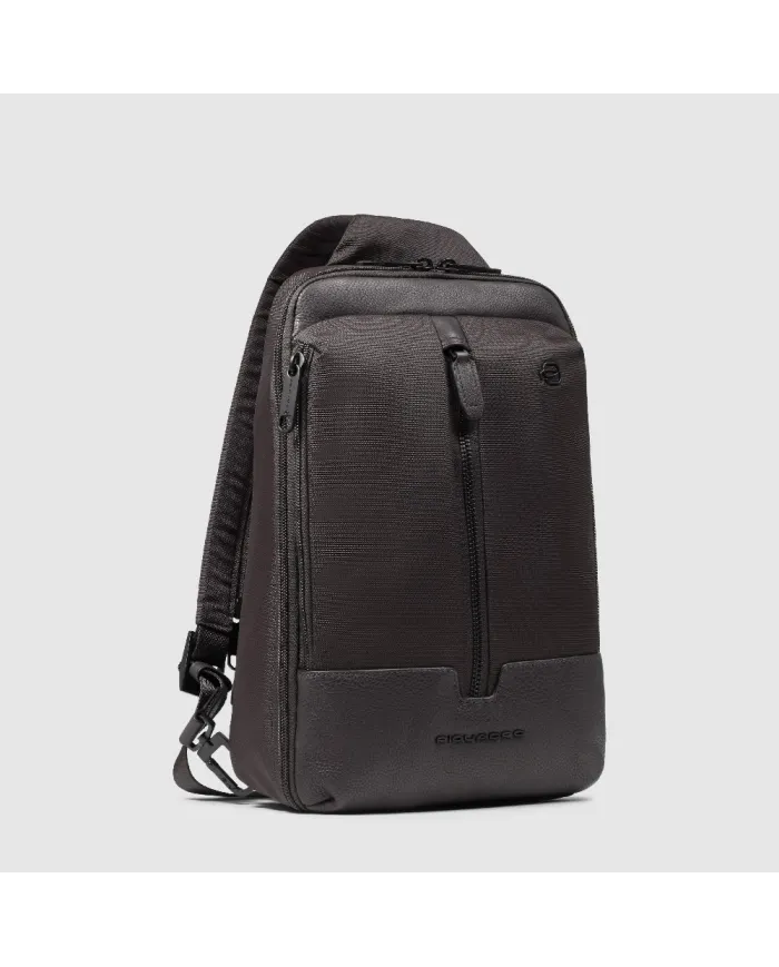 Piquadro Monospalla tessuto Marcel Testa moro