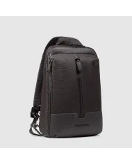 Piquadro Monospalla tessuto Marcel Testa moro