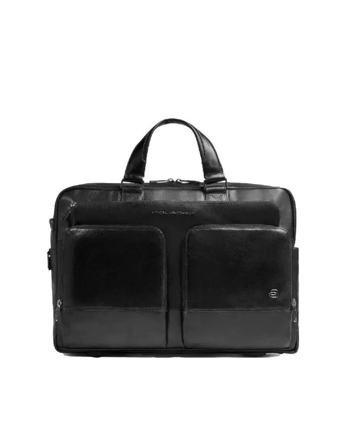 Piquadro Cartella pelle porta pc 15,6" Key Words Nero