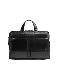 Piquadro Cartella pelle porta pc 15,6" Key Words Nero