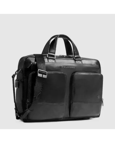 Piquadro Cartella pelle porta pc 15,6" Key Words Nero