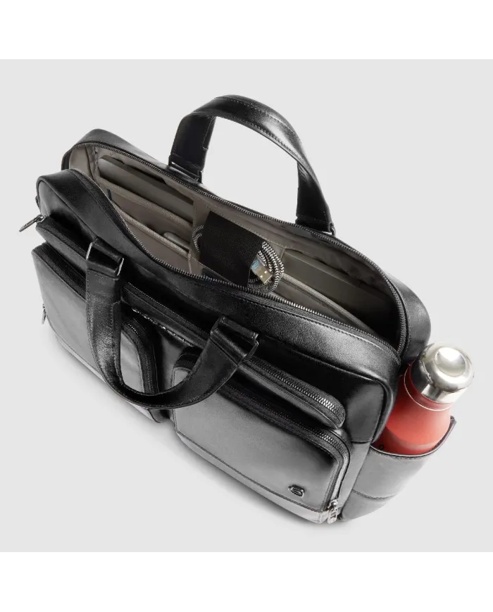 Piquadro Cartella pelle porta pc 15,6" Key Words Nero