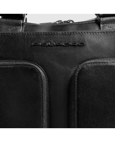 Piquadro Cartella pelle porta pc 15,6" Key Words Nero