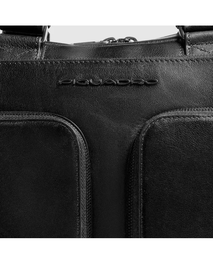 Piquadro Cartella pelle porta pc 15,6" Key Words Nero