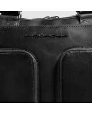 Piquadro Cartella pelle porta pc 15,6" Key Words Nero