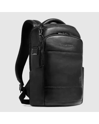 Piquadro Zaino in pelle porta pc 13,3 Key Words Nero