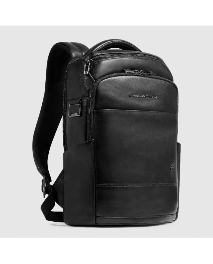 Piquadro Zaino in pelle porta pc 13,3 Key Words Nero