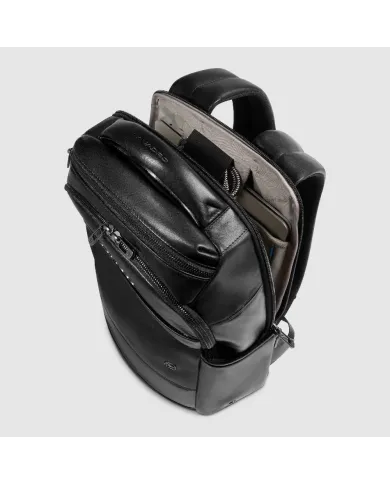 Piquadro Zaino in pelle porta pc 13,3 Key Words Nero