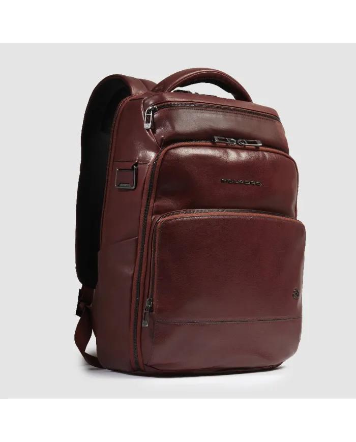 Piquadro Zaino in pelle porta pc 13,3 Key Words Marrone