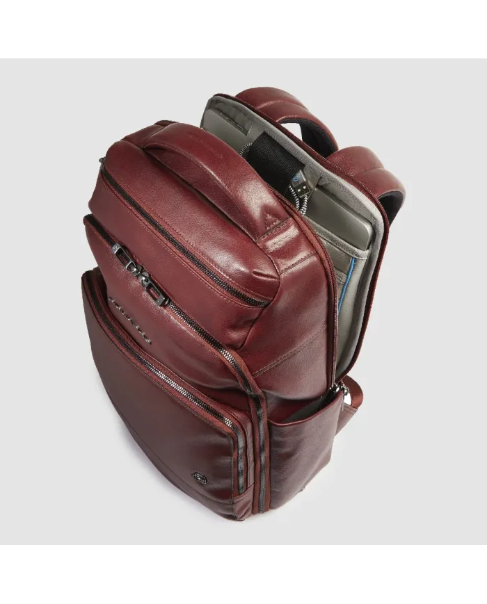 Piquadro Zaino in pelle porta pc 13,3 Key Words Marrone