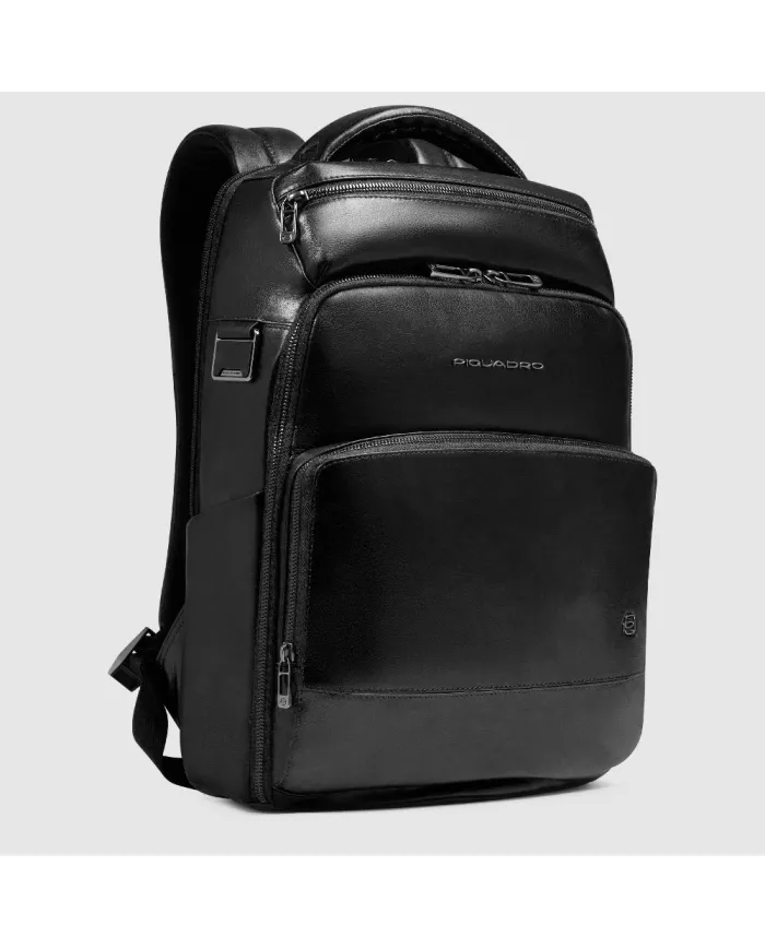 Piquadro Zaino in pelle porta pc 14 Key Words Nero