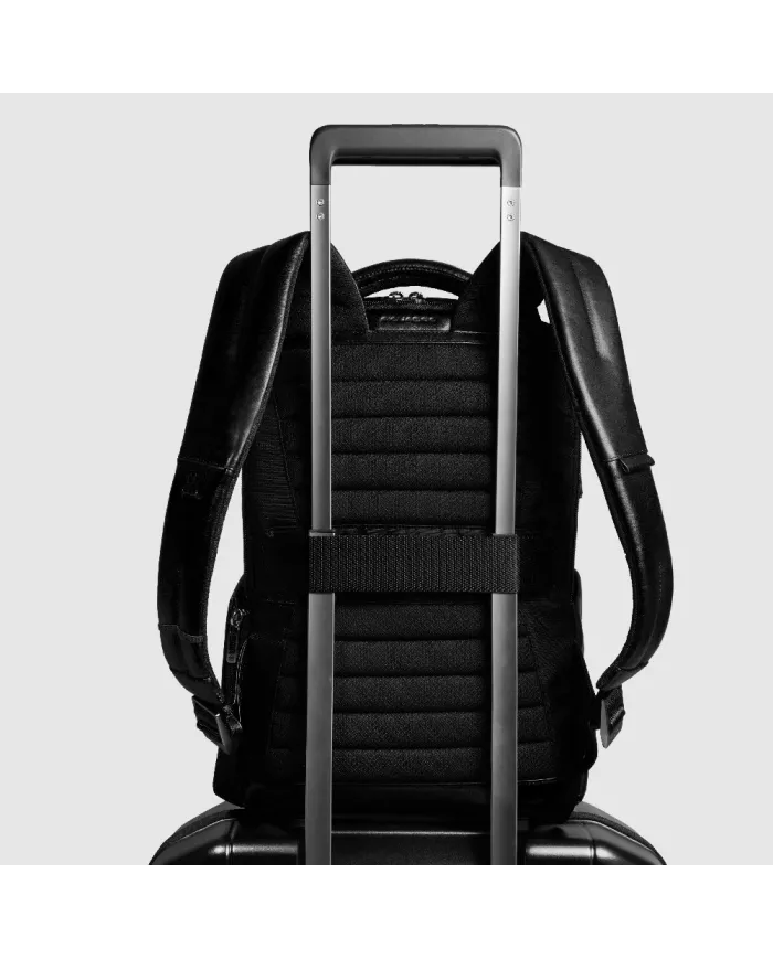 Piquadro Zaino in pelle porta pc 14 Key Words Nero