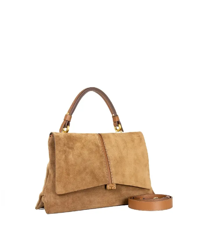 Loristella Borsa a mano pelle scamosciata Kendall Cuoio