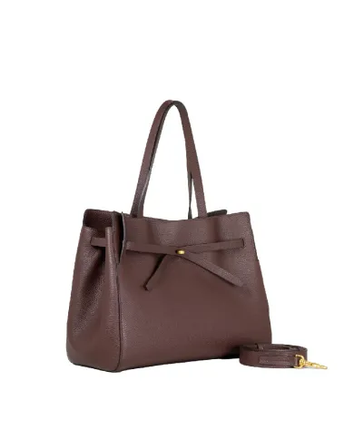 Loristella Borsa grande in pelle Greta Testa moro