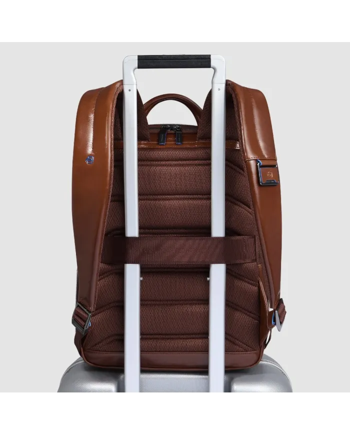 Piquadro Zaino in pelle porta pc Blue Square Marrone