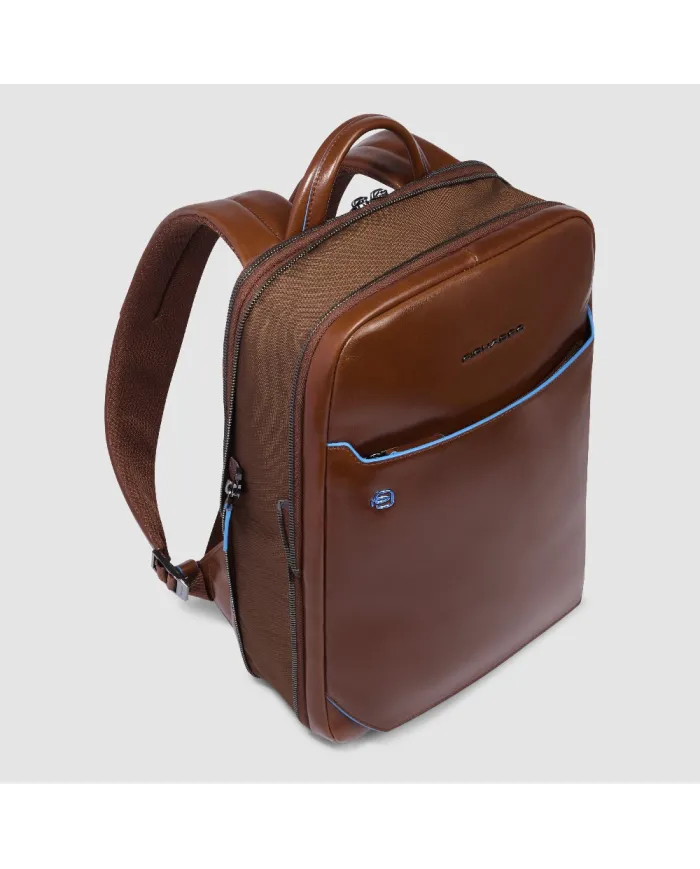 Piquadro Zaino in pelle porta pc Blue Square Marrone
