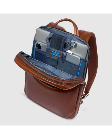 Piquadro Zaino in pelle porta pc Blue Square Marrone
