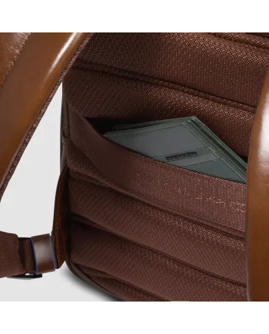 Piquadro Zaino in pelle porta pc Blue Square Marrone