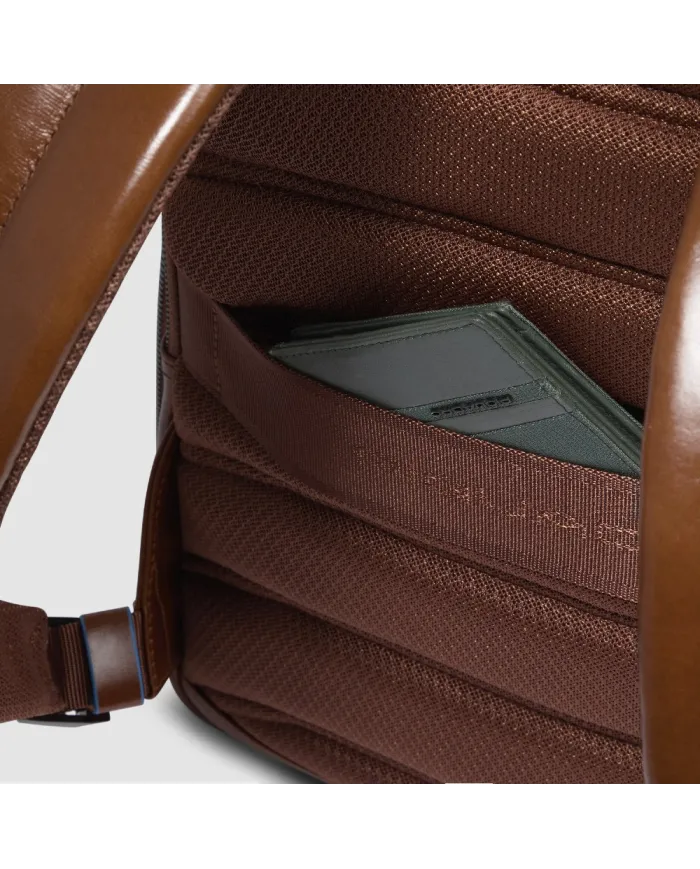 Piquadro Zaino in pelle porta pc Blue Square Marrone
