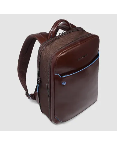 Piquadro Zaino in pelle porta pc Blue Square Mogano