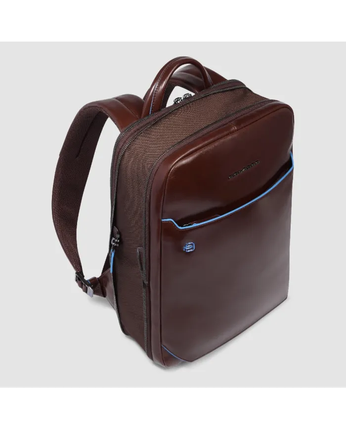 Piquadro Zaino in pelle porta pc Blue Square Mogano