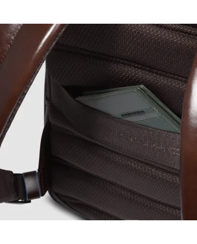 Piquadro Zaino in pelle porta pc Blue Square Mogano