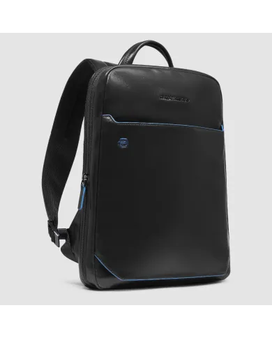 Piquadro Zaino in pelle porta pc Blue Square Nero