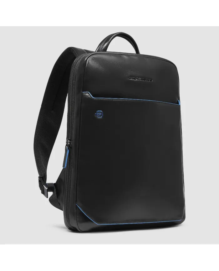 Piquadro Zaino in pelle porta pc Blue Square Nero