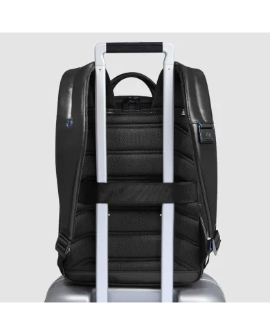 Piquadro Zaino in pelle porta pc Blue Square Nero