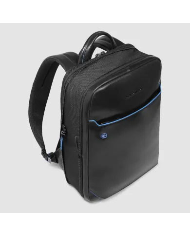 Piquadro Zaino in pelle porta pc Blue Square Nero