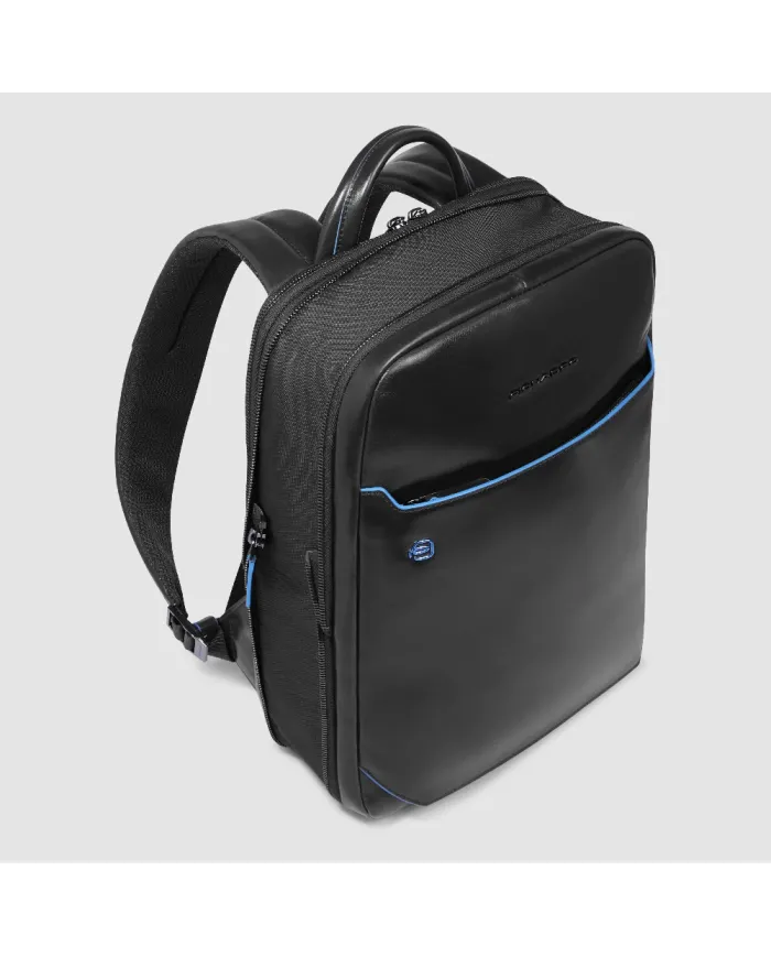Piquadro Zaino in pelle porta pc Blue Square Nero