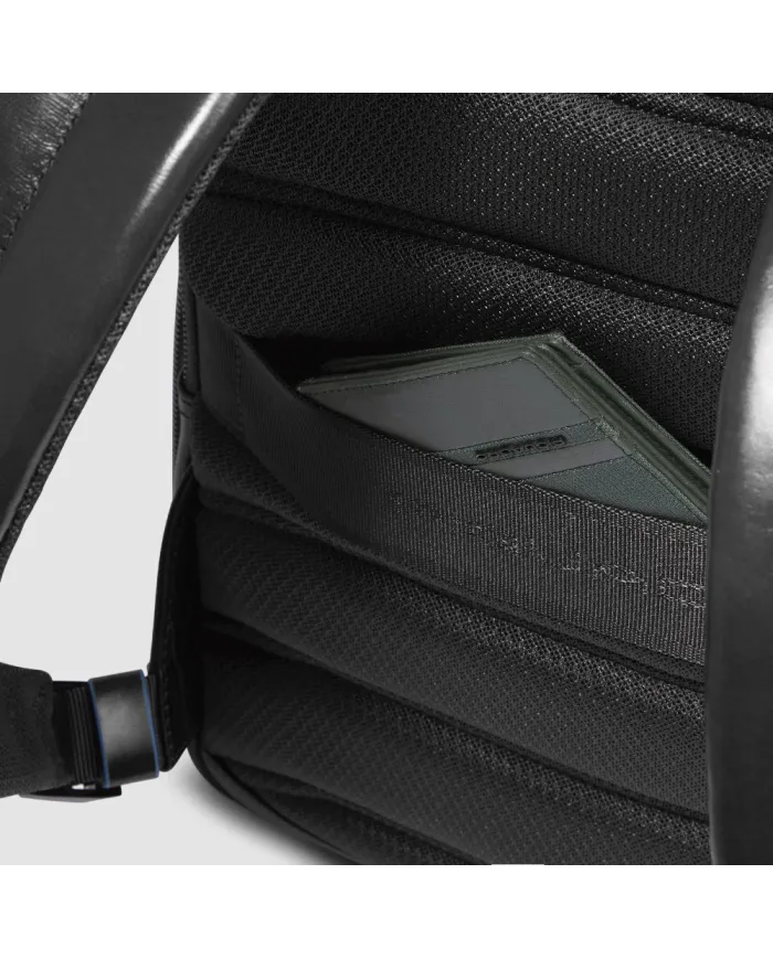 Piquadro Zaino in pelle porta pc Blue Square Nero